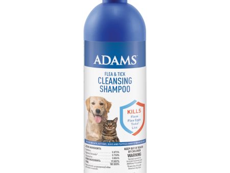 Adams Flea & Tick Cleansing Shampoo for Cats and Dogs, 12 ounces Fashion