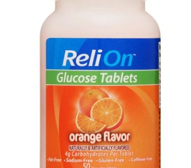 ReliOn Glucose Tablets, Orange Flavor, 50 Count Online Sale