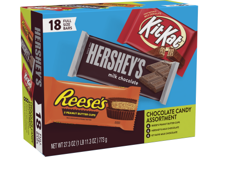 REESE S, HERSHEY S and KIT KAT® Milk Chocolate Assortment Full Size, Easter Candy Bars Variety Pack, 27.3 oz (18 Count) Online Sale