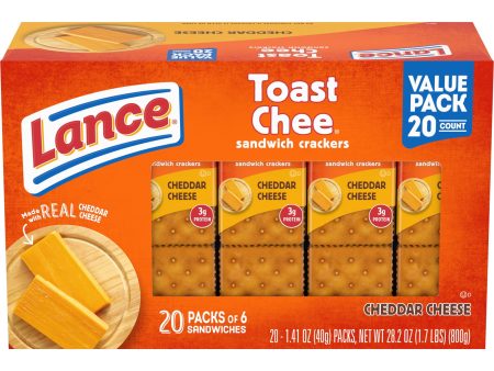 Lance Sandwich Crackers, ToastChee Cheddar, 20 Individually Wrapped Packs, 6 Sandwiches Each Fashion