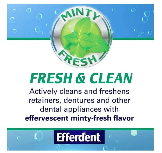 Efferdent Retainer & Denture Cleaner Tablets, Minty Fresh & Clean, 126 Count Sale