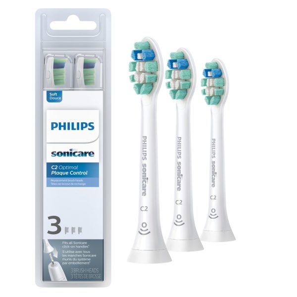 Philips Sonicare Optimal Plaque Control Replacement Toothbrush Heads, HX9023 65, Brushsync™ Technology, White 3-pk For Cheap