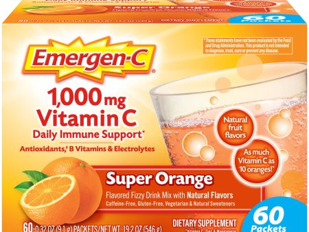 Emergen-C 1000Mg Vitamin C Powder for Immune Support Super Orange - 60 Ct Cheap