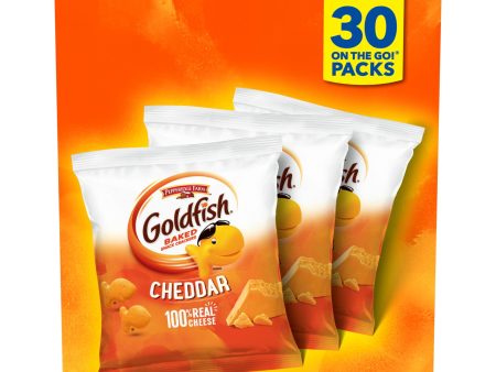 Goldfish Cheddar Crackers, Snack Pack, 1 oz, 30 CT Multi-Pack Box For Sale