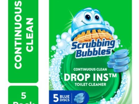 Scrubbing Bubbles Continuous Clean Drop-Ins - One Toilet Bowl Cleaner Tablet Lasts Up to 4 Weeks, 5 Blue Discs, 7.05 oz on Sale