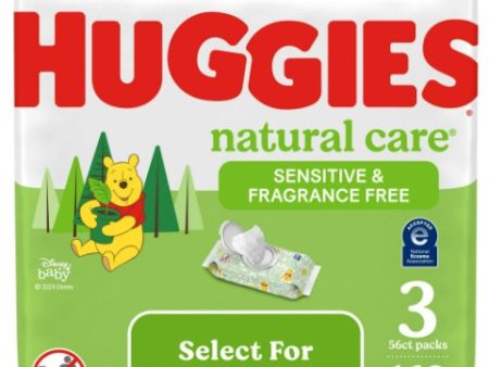 Huggies Natural Care Sensitive Baby Wipes, Unscented, 3 Pack, 168 Total Ct (Select for More Options) For Cheap