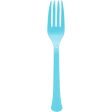 Amscan 8017.54 Premium Caribbean Blue Plastic Forks, 48ct Online