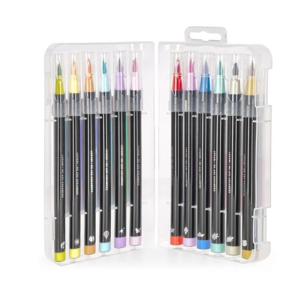 Set di 12 Pennarelli con Punta Pennello - Brush Markers Pastel Online now