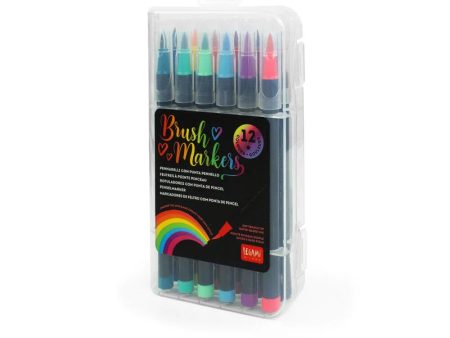 Set di 12 Pennarelli con Punta Pennello - Brush Markers Bright on Sale