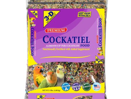 3-D Pet Products Premium Cockatiel Mix Bird Food, Seeds; 9 lb. Bag For Discount