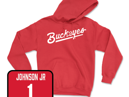 Red Men s Basketball Script Hoodie  - Meechie Johnson Jr on Sale