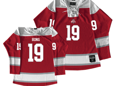 Ohio State Men s Ice Hockey Red Jersey  - James Hong Online Hot Sale