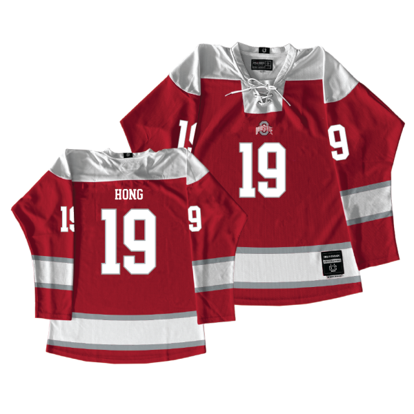 Ohio State Men s Ice Hockey Red Jersey  - James Hong Online Hot Sale