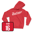 Red Men s Lacrosse Script Hoodie  - Dominic Shaw For Sale