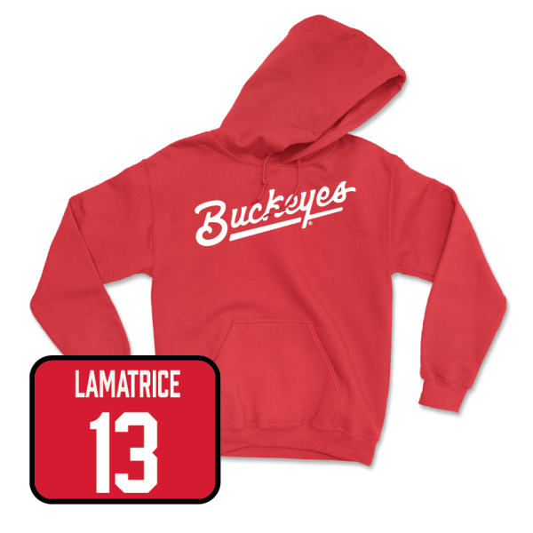 Red Men s Lacrosse Script Hoodie  - Angelo Lamatrice For Cheap